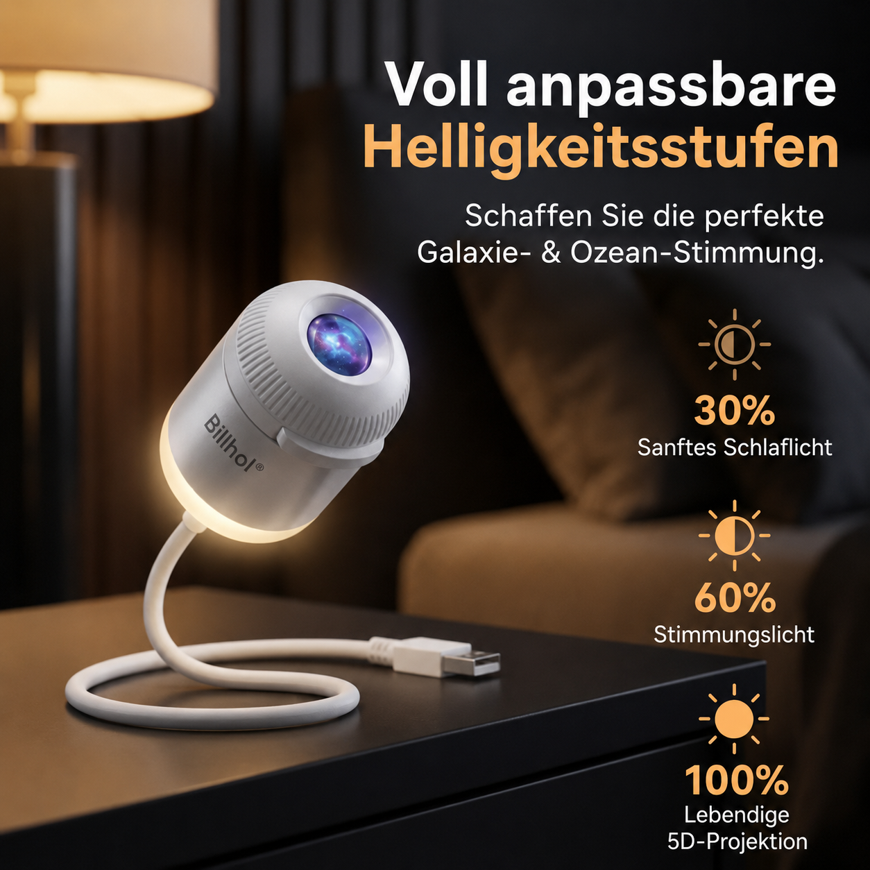 Billhol® Nachtlicht-Projektor – Intelligenter holografischer Sternprojektor🐦🔥